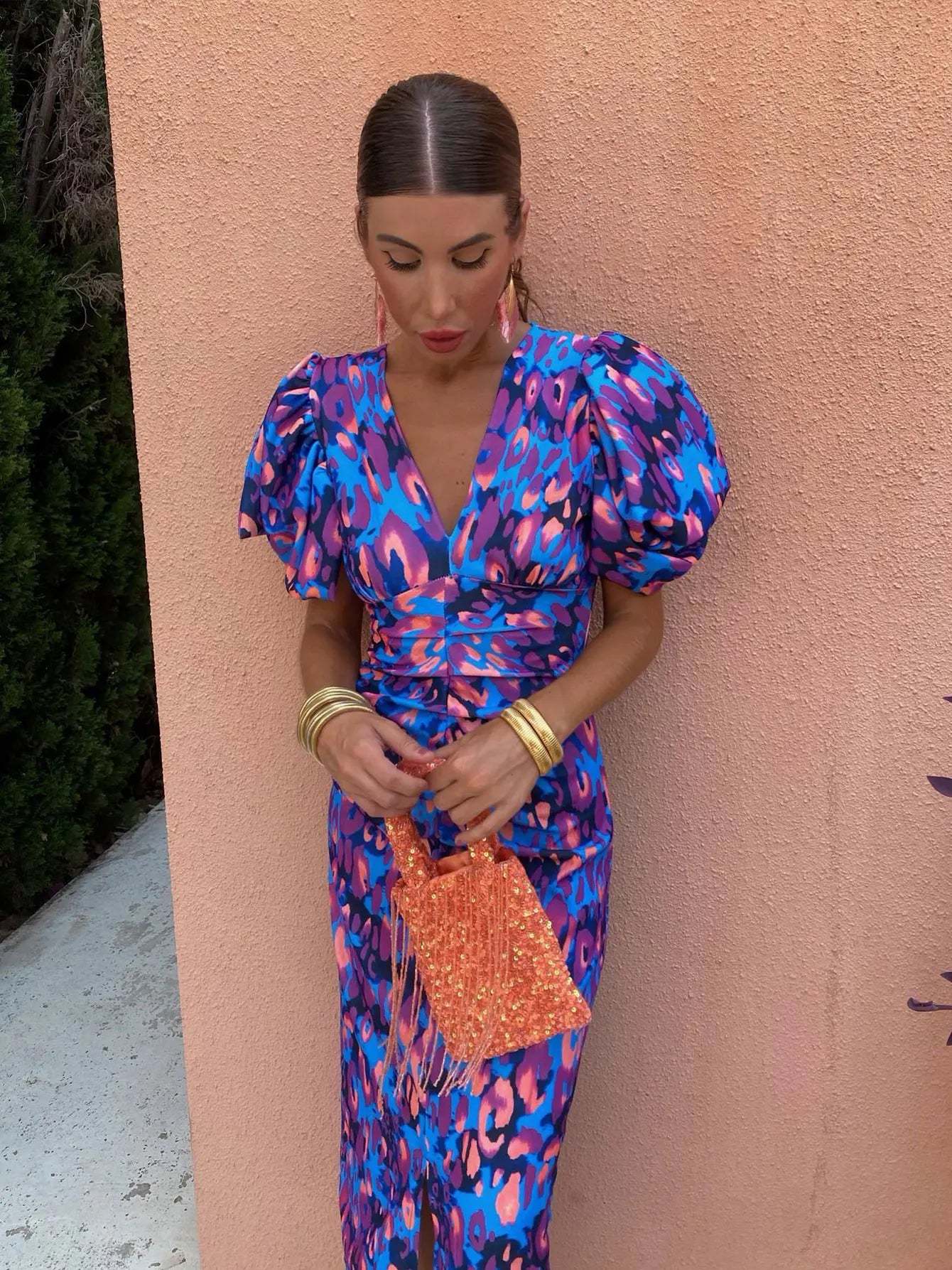 Puff Sleeve Maxi Dress