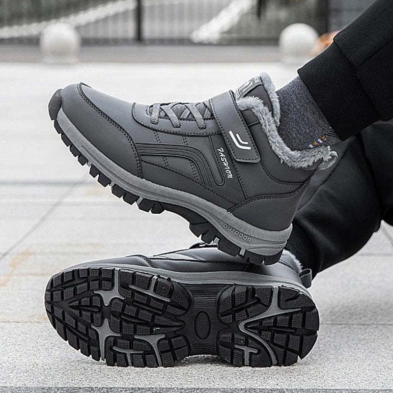 Men Velcro Fur Ankle Boots Waterproof Orthopedic Shoes