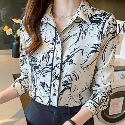 Elegant Abstract Print Shirt