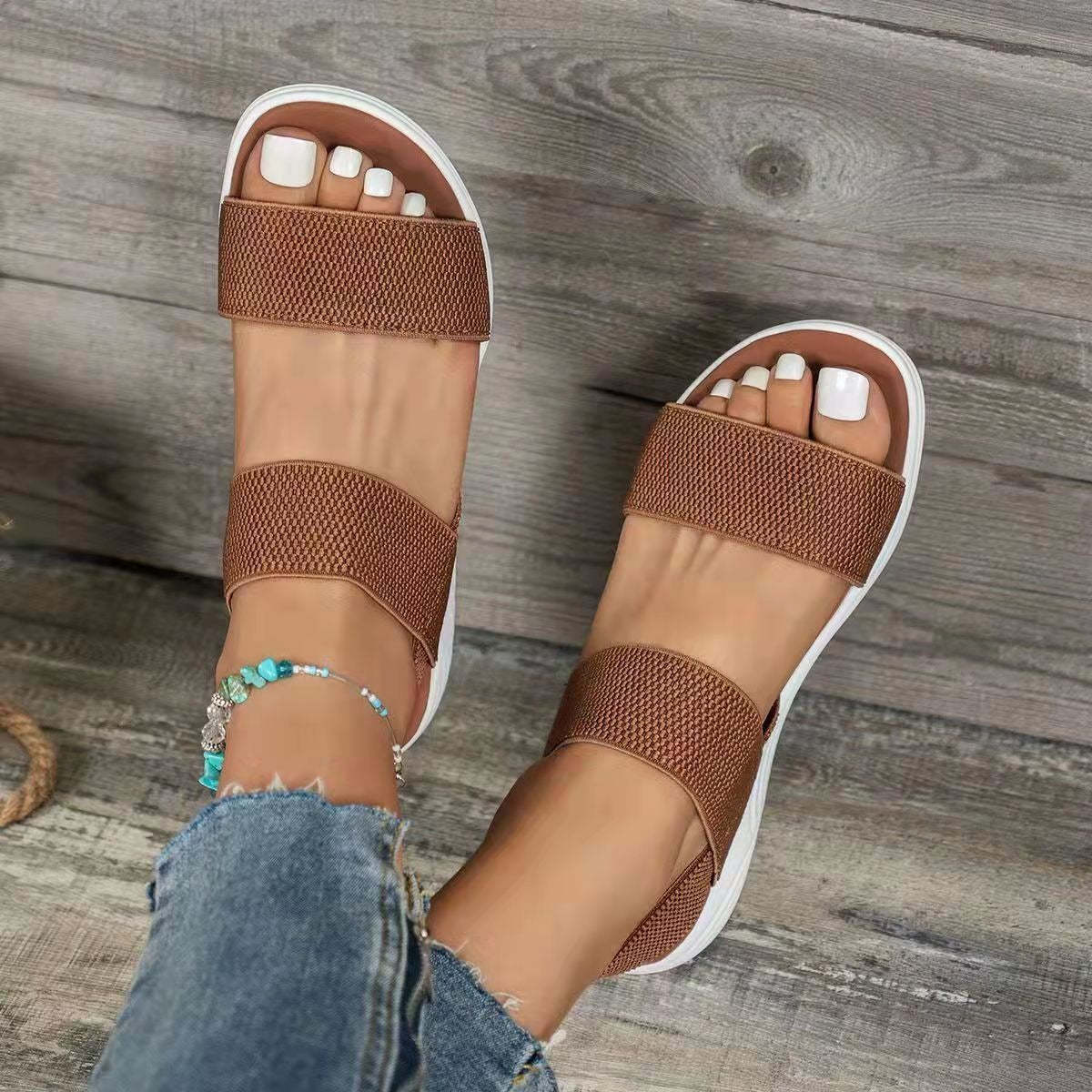 Comfortable Sandals For Women Elastic Band Casual Summer