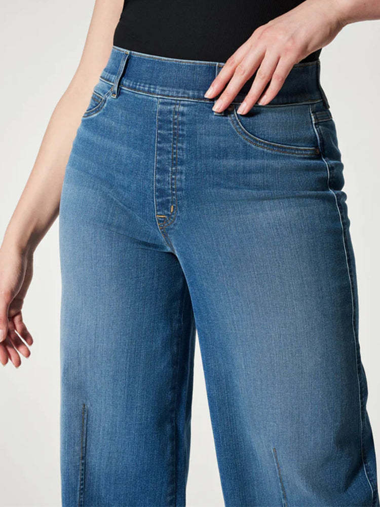Pull-On Jeans With Wide Legs