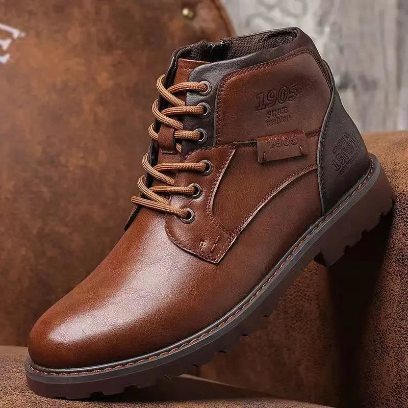 Zippered Leather Boots