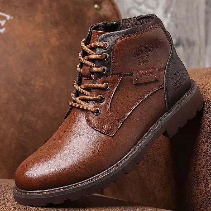 Zippered Leather Boots