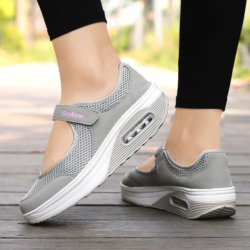 Women's Stretchable Breathable Lightweight Air Cushion Walking Nurse Shoes