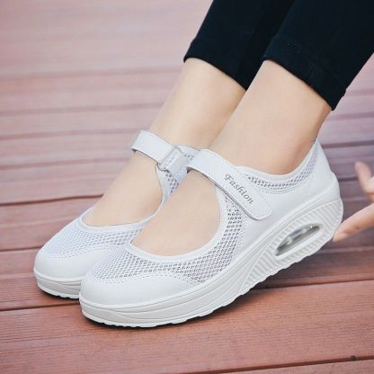 Women's Stretchable Breathable Lightweight Air Cushion Walking Nurse Shoes