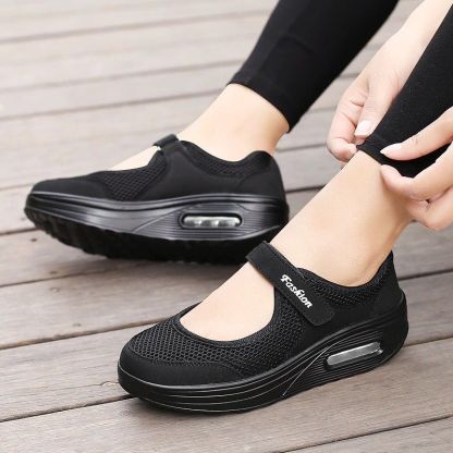 Women's Stretchable Breathable Lightweight Air Cushion Walking Nurse Shoes