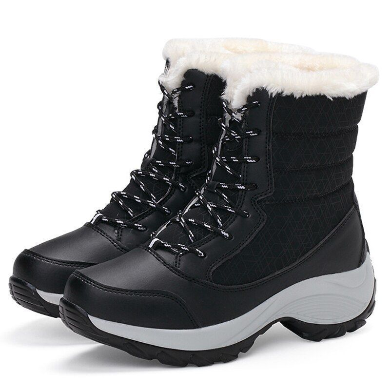 Women Thick Fur High Heel Orthopedic Boots