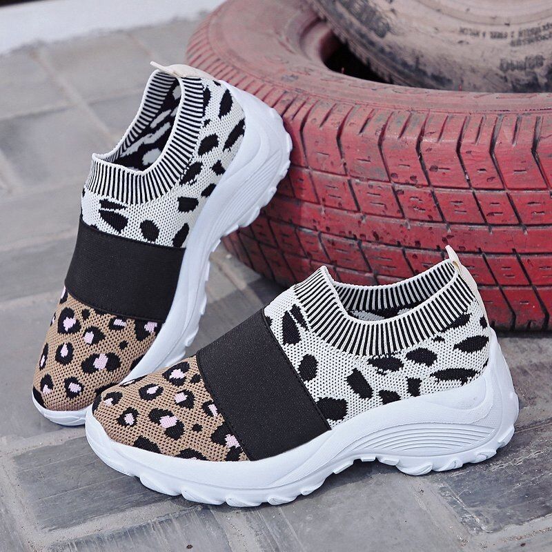 Women's Leopard Orthopedic Slip-on Mesh Shoes