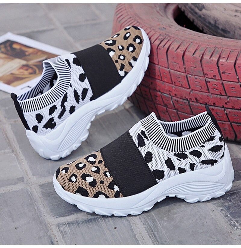 Women's Leopard Orthopedic Slip-on Mesh Shoes