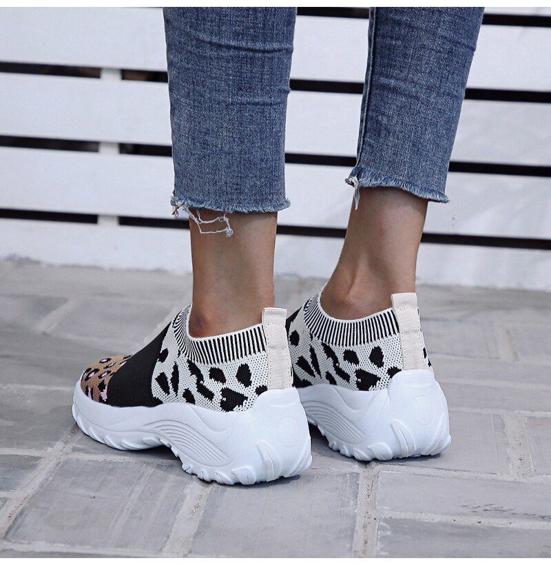 Women's Leopard Orthopedic Slip-on Mesh Shoes