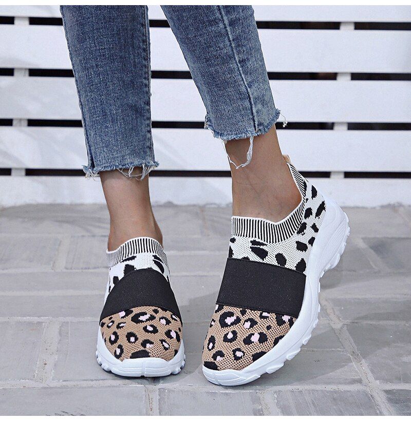 Women's Leopard Orthopedic Slip-on Mesh Shoes