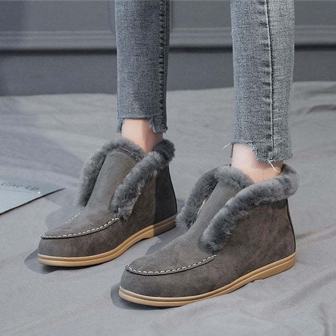 Women Orthopedic Boots Thick Plush Slip-ons