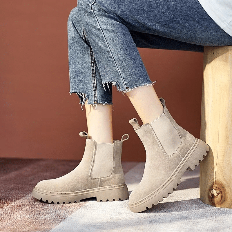 Women Orthopedic Ankle Boots Chunky Sole