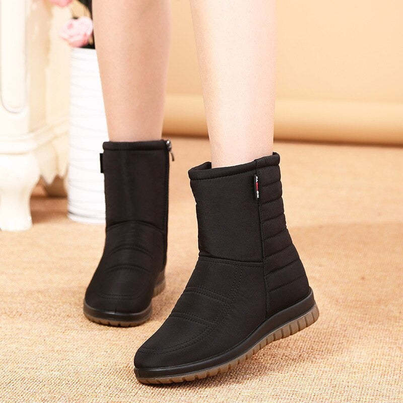 Women Orthopedic Boots Waterproof Fur Ankle Shoes