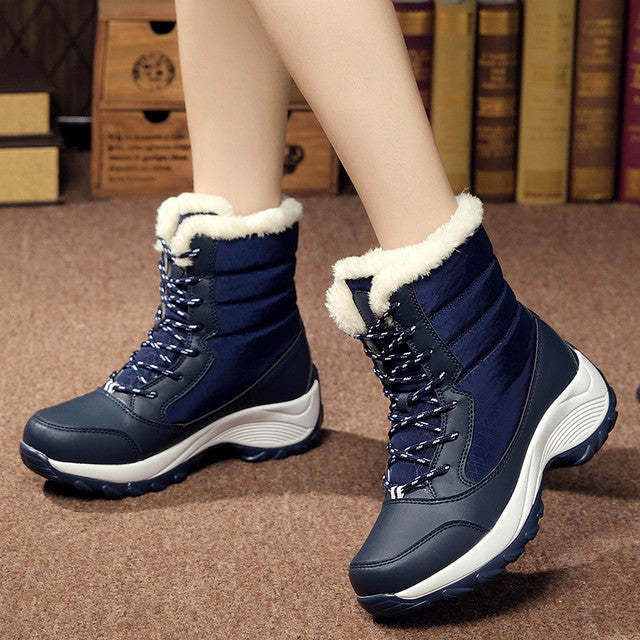 Women Thick Fur High Heel Orthopedic Boots