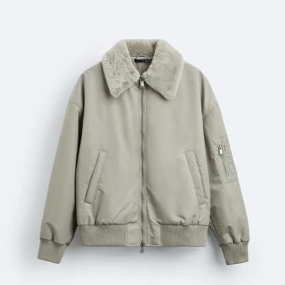 Men's Sherpa Collar Bomber Jacket