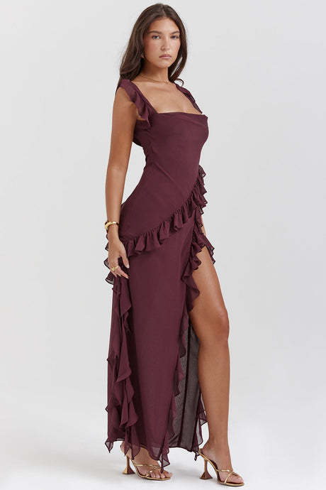 Halter Dress with High Slit