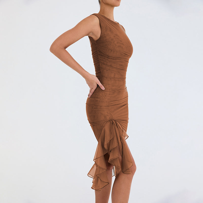Ruffle Hem Cocktail Dress