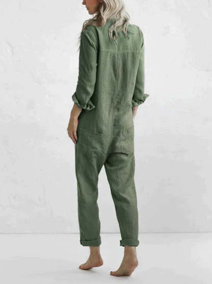 Cotton Turn-Down Jumpsuit