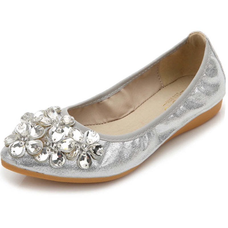 Casual Comfort Dressy Flats For Wedding Bling Sparkly Bridal Shoes