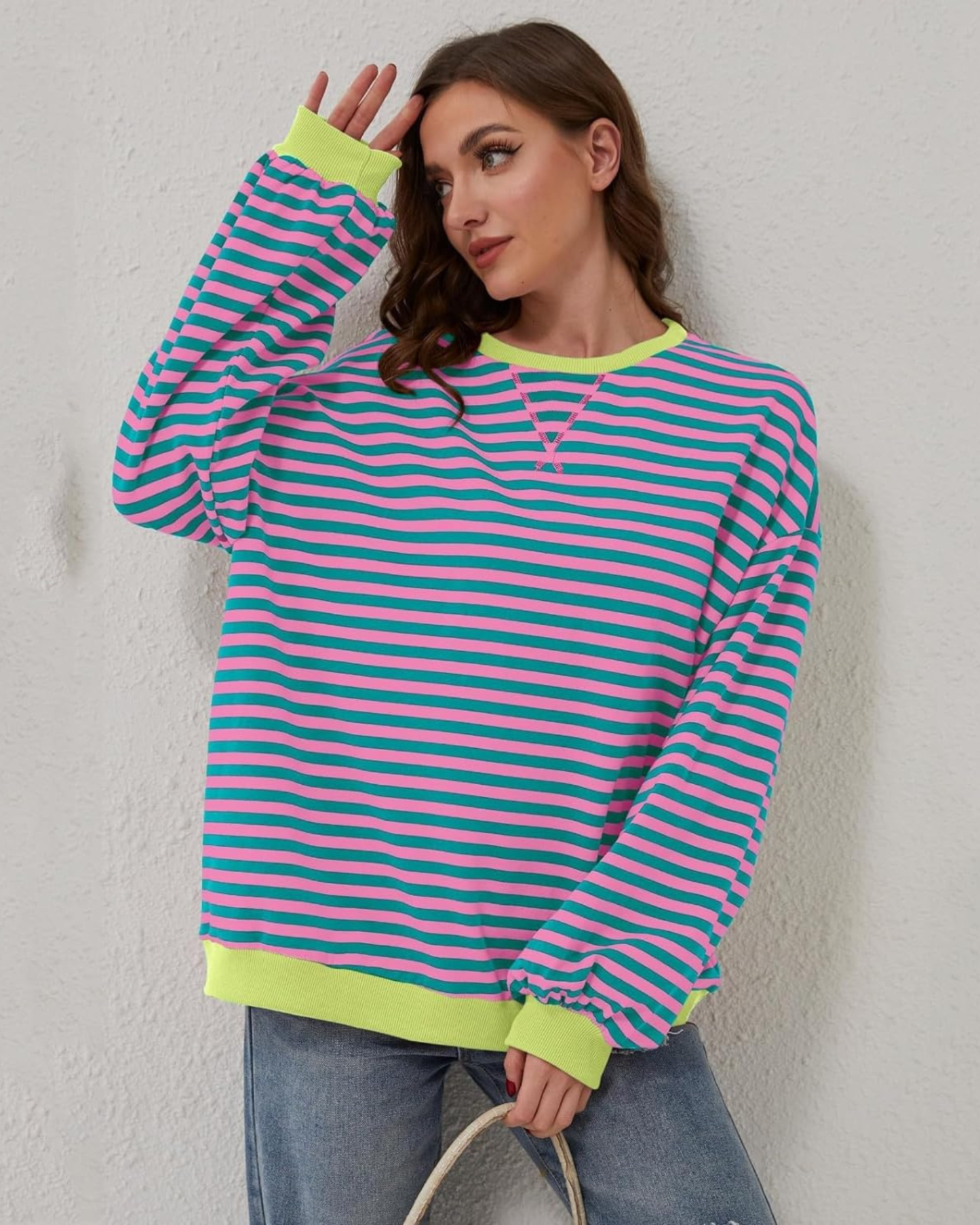 Oversized Striped Sweatshirt