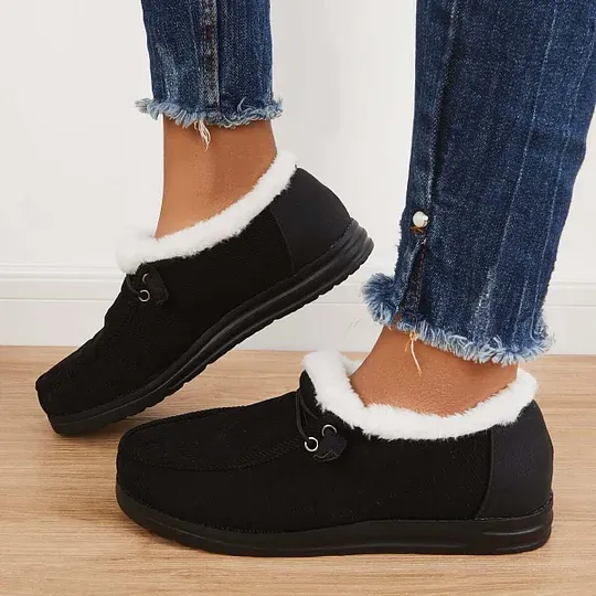 Women's Flat Slip-On Bootie Warm Lining Ankle Snow Boots
