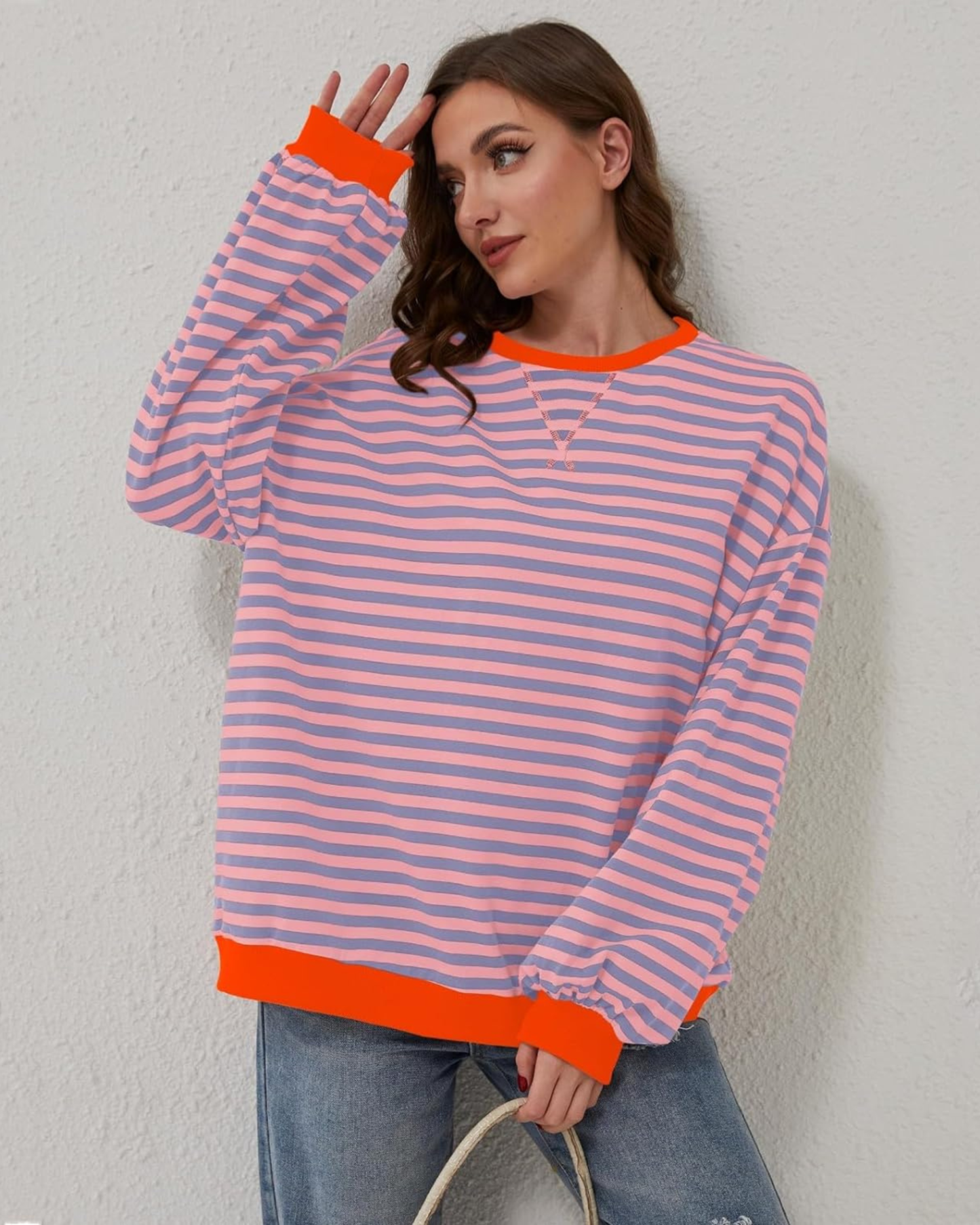 Oversized Striped Sweatshirt