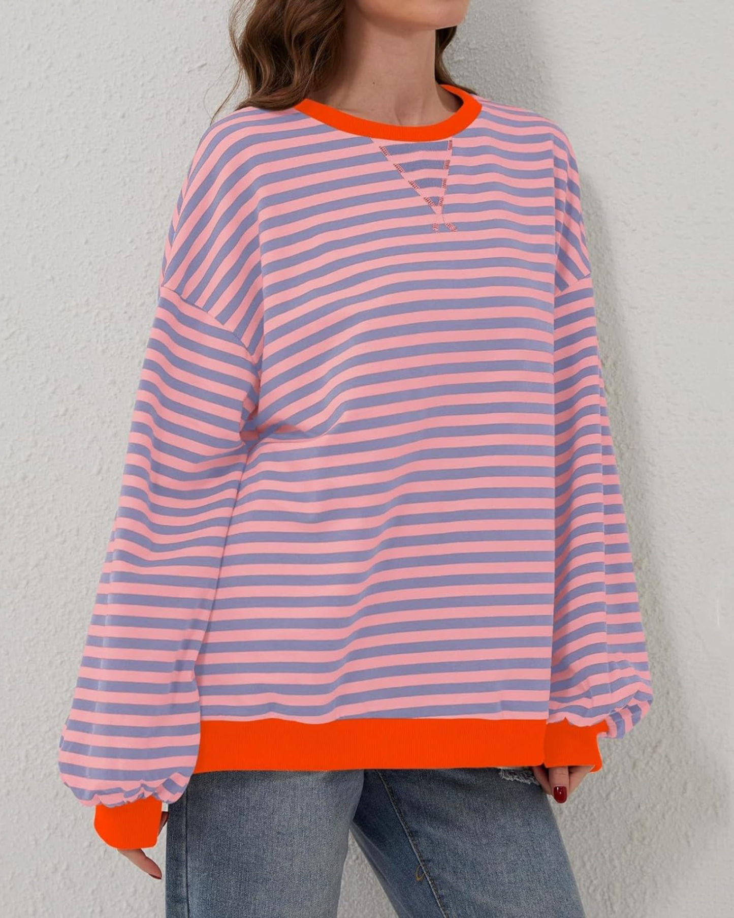 Oversized Striped Sweatshirt