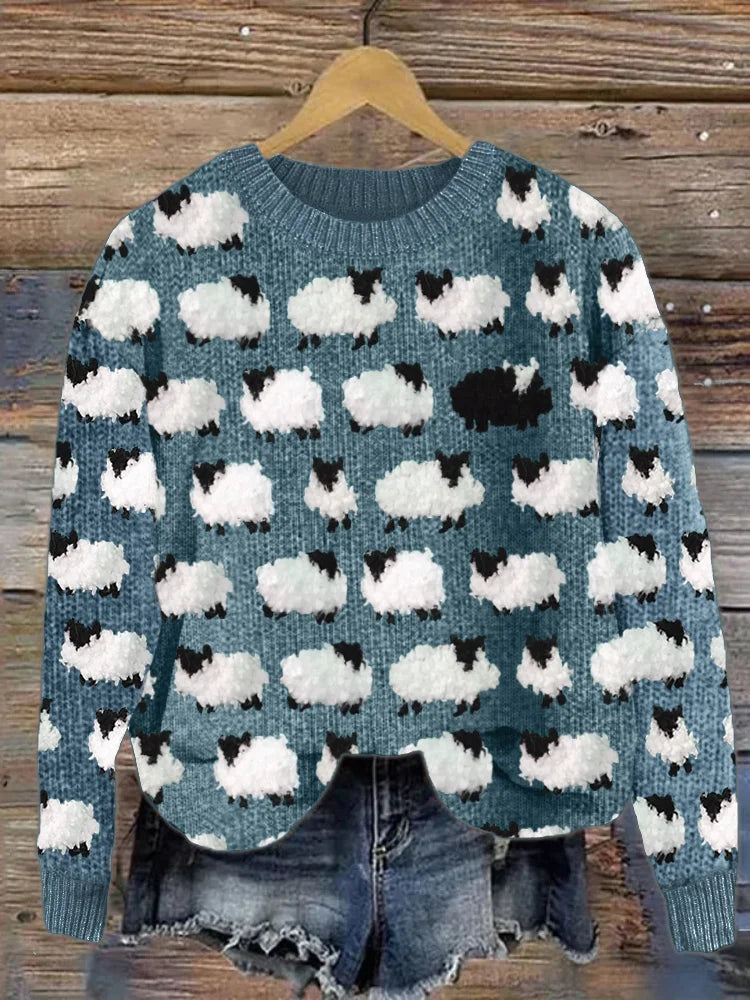 Vintage Wool Knit Sweater for Women