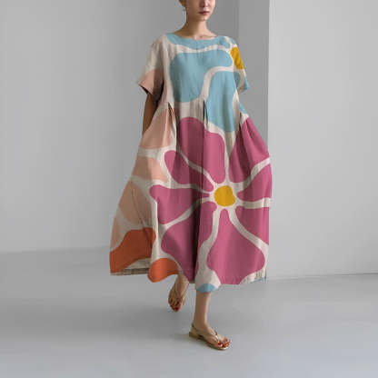 Floral Pattern Midi Dress