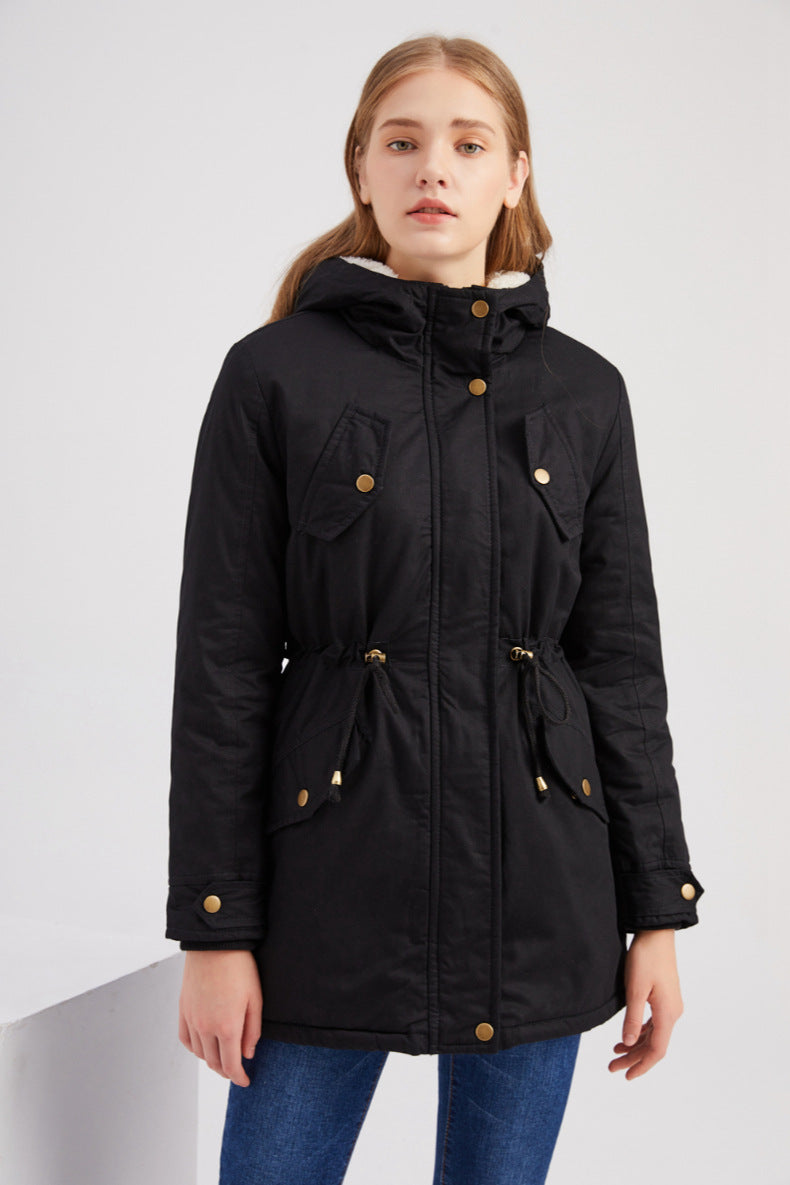 Casual Drawstring Hooded Jacket