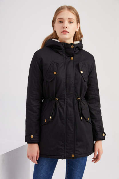 Casual Drawstring Hooded Jacket
