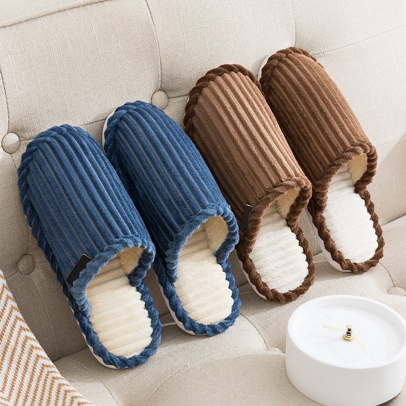 Men Comfy Warm Slippers Smooth Yarn Home Slides