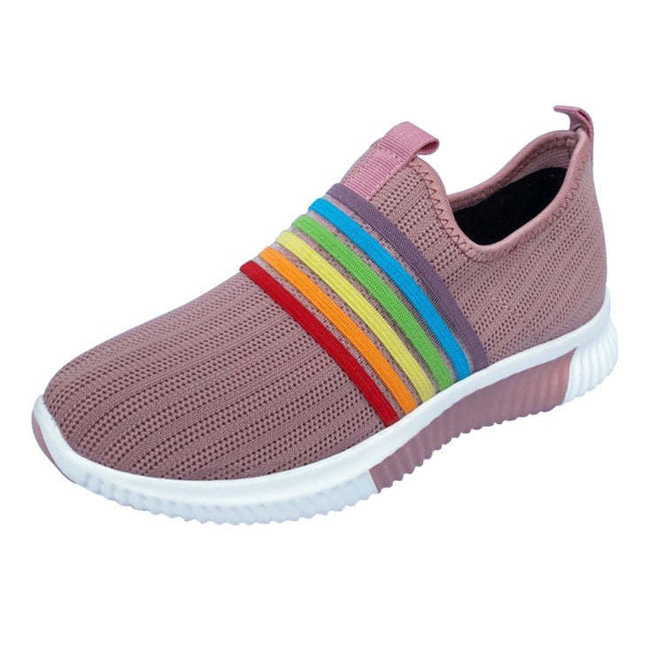 Comfortable Walking Orthopedic Shoes For Women Knitted Colorful Slip-on