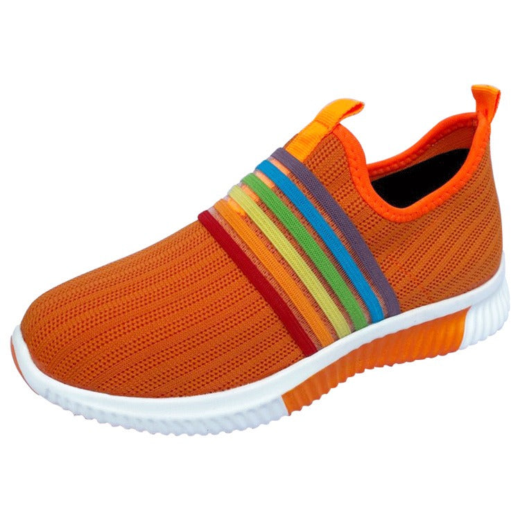 Comfortable Walking Orthopedic Shoes For Women Knitted Colorful Slip-on