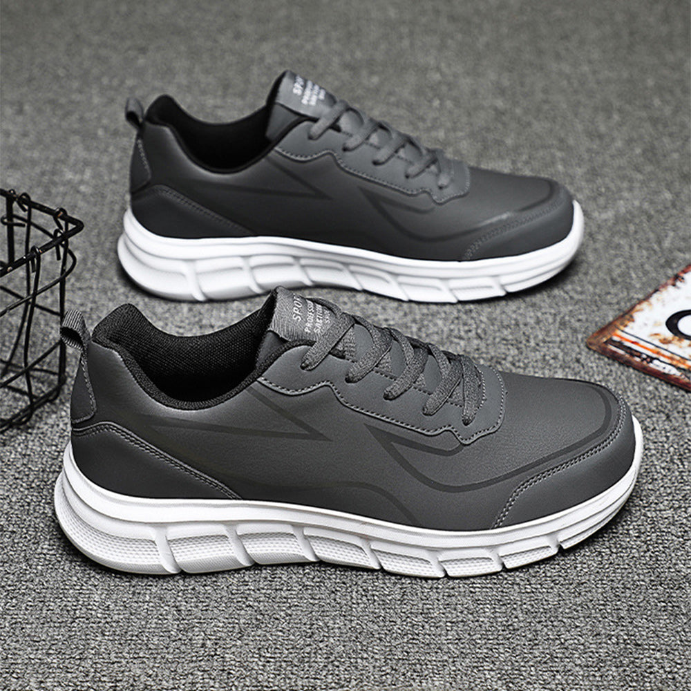 Men's Black Leather Comfort Sneakers