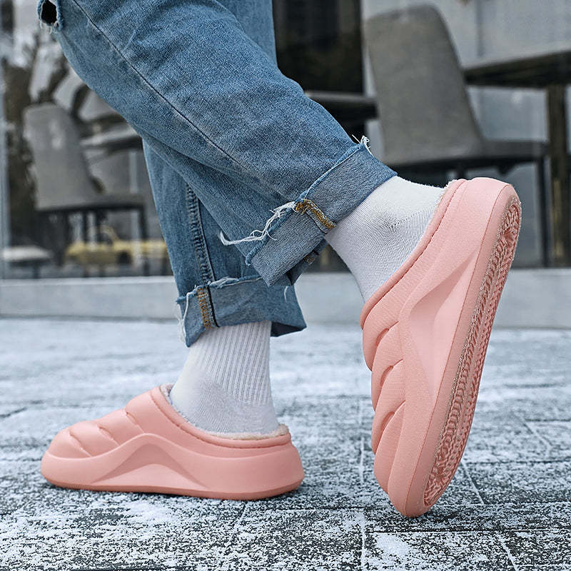 Women Waterproof Winter Slippers Plush Thick Sole