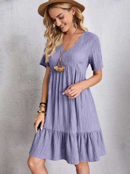V-neck midi dress