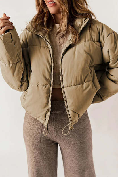 Puffer Jacket with Cinched Waist