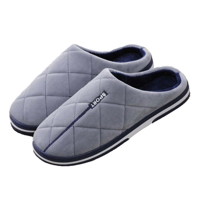 Short Plush Men Winter Slippers Big Size Family Shoes
