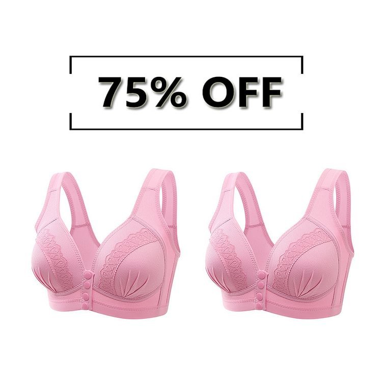 Front Button Breathable Skin-Friendly Cotton Bra