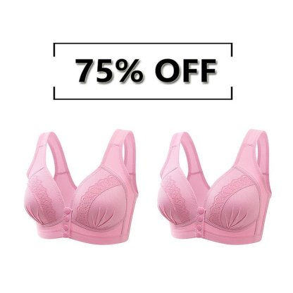 Front Button Breathable Skin-Friendly Cotton Bra
