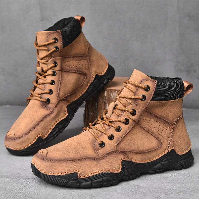 Men Casual Ankle Boots Leather Winter Orthopedic Shoes