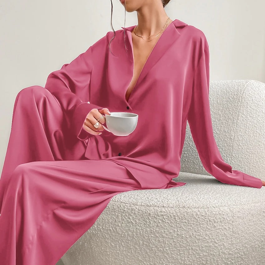 Silky Elegance OverSized Pajama Set