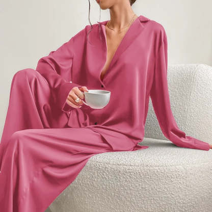 Silky Elegance OverSized Pajama Set