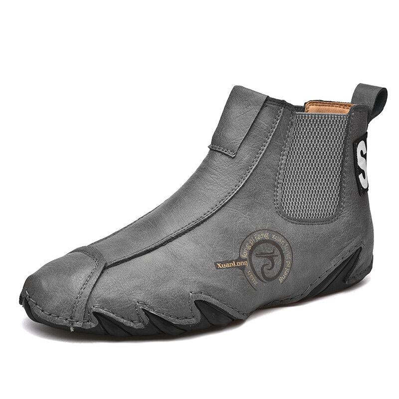 Men's Leather Breathable Hand Seams Soft Octopussy Sole Slip On Trendy casual shoes