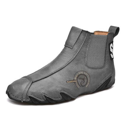 Men's Leather Breathable Hand Seams Soft Octopussy Sole Slip On Trendy casual shoes