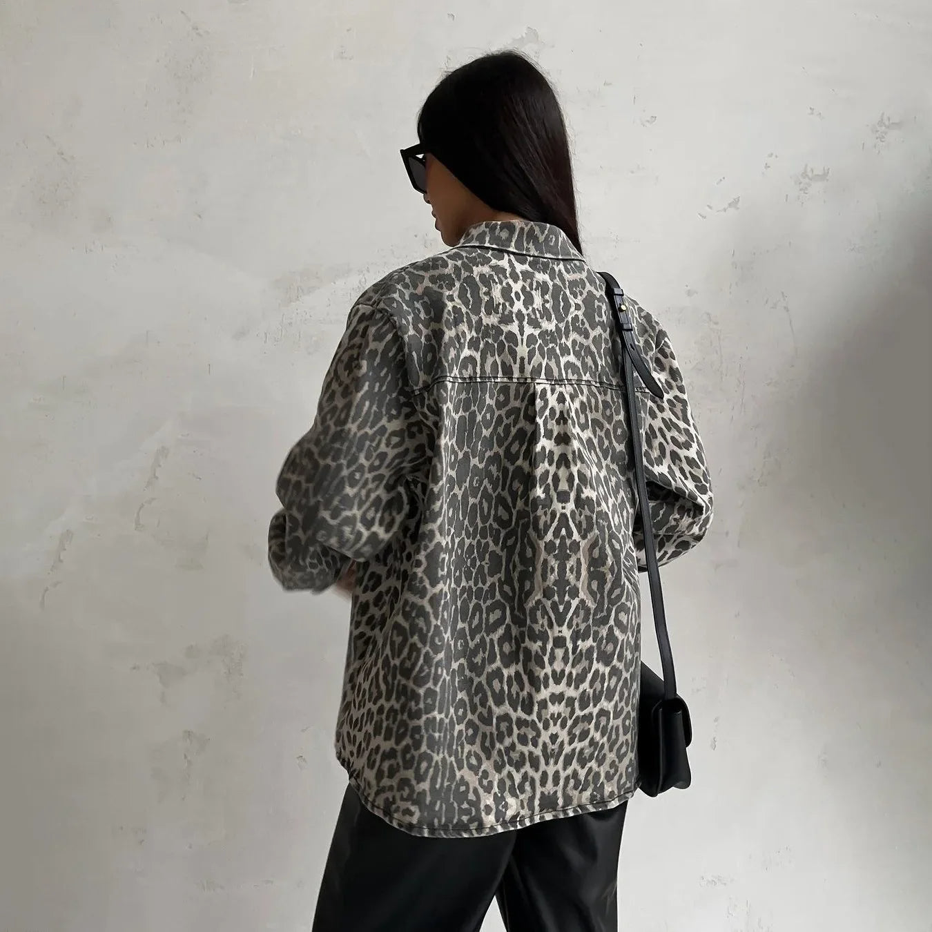 Leopard Print Denim Jacket