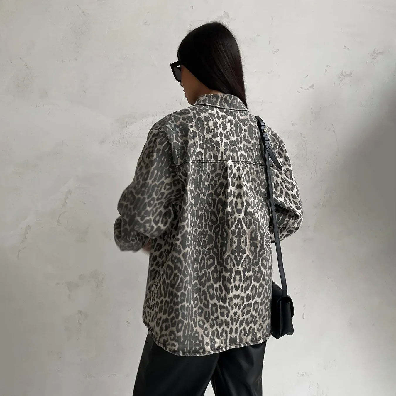 Leopard Print Denim Jacket