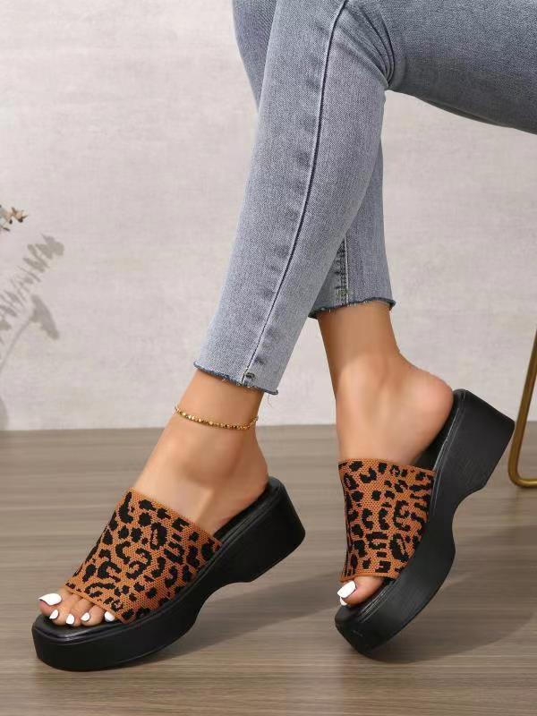 Women Slip on Platform Wedge Slippers Open Toe Slide Sandals